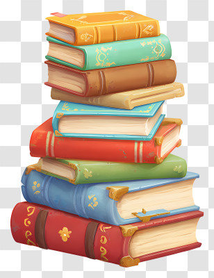 Stack Of Textbooks - Colorful Stack Of Books Transparent PNG