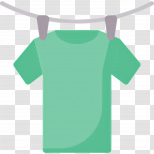 Hanging Cloth - Green T-shirt Hanging Illustration Transparent PNG
