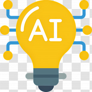 Artificial Intelligence - AI Light Bulb Icon For Technology Ideas Transparent PNG
