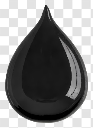 Cartoon - Black Droplet Shape Transparent PNG