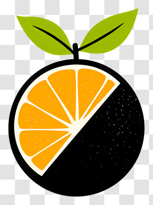 Fresh Fruit Logo - Half Orange Black Logo Icon Transparent PNG