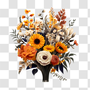 All Souls Day - Beautiful Autumn Bouquet Of Flowers Transparent PNG