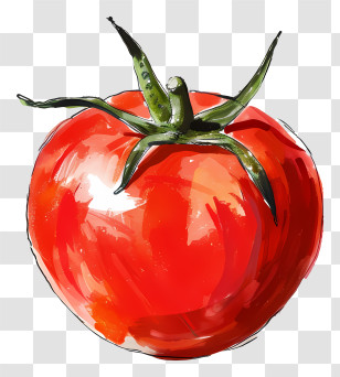 Tomato - Watercolor Tomato Artwork Transparent PNG