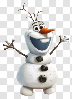 Olaf - Happy Snowman Cartoon Illustration Transparent PNG