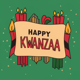 Happy Kwanzaa - Kwanzaa Candles With Happy Kwanzaa Message Transparent PNG