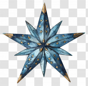 Star - Blue Metallic Star Decoration Transparent PNG
