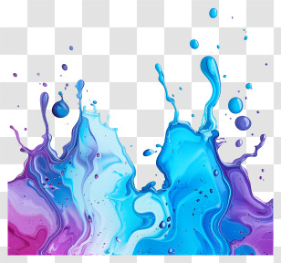Blue Arc Border - Abstract Paint Splash In Blue And Purple Transparent PNG