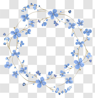 Flower Wreath - Blue Flower Wreath Transparent PNG