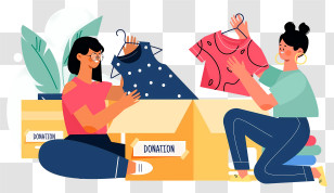 Clothing Items - People Donating Clothes To Charity Transparent PNG