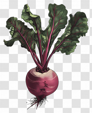 Beetroot - Fresh Beet With Green Leaves Transparent PNG