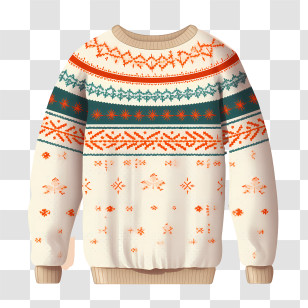 Christmas Sweater - Cozy Winter Sweater With Festive Patterns Transparent PNG