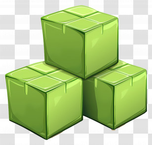 Green Cubic Blocks - Green Cubic Blocks With Geometric Style Transparent PNG