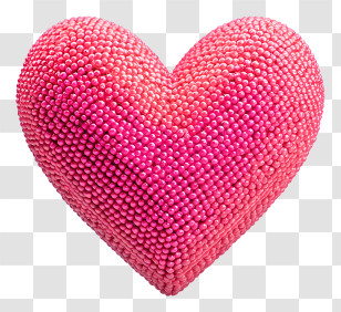 Sparkling Heart Emoji - Pink Beaded Heart Illustration Transparent PNG