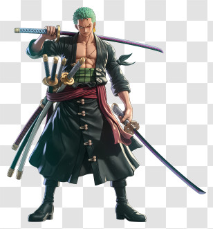 Roronoa Zoro - Powerful Anime Fighter With Swords Illustration Transparent PNG