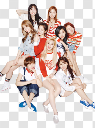 Kpop - Group Of People Sitting Happily In Casual Wear Transparent PNG