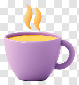 Purple Coffee Cup - Purple Steaming Mug Illustration Transparent PNG