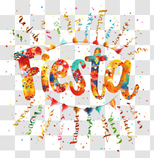 Fiesta - Colorful Fiesta Celebration Text Transparent PNG