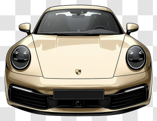 Porsche Car - Luxury Sports Car Front View Transparent PNG