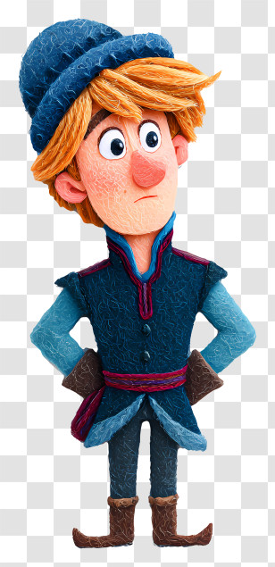 Frozen Kristoff - Animated Character In Blue Outfit Transparent PNG