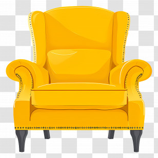 Armchair - Comfortable Yellow Armchair Transparent PNG