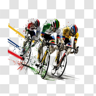 World Bicycle Day
 - Colorful Cyclists Racing Transparent PNG