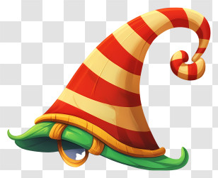 Green Hat - Red And Yellow Striped Curved Hat Transparent PNG
