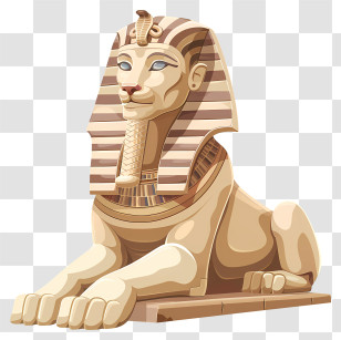 Egypt Sphinx - Illustrated Egyptian Sphinx Statue Transparent PNG