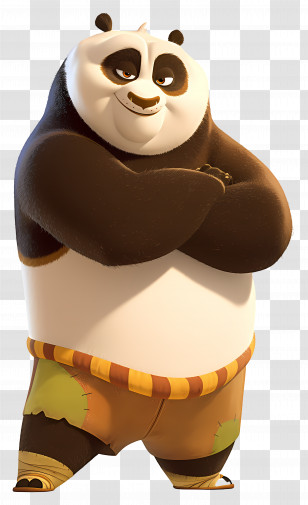 Kung Fu Panda - Cartoon Panda With Smirk Transparent PNG