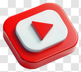 Youtube Logo - Red And White Play Button Icon Transparent PNG