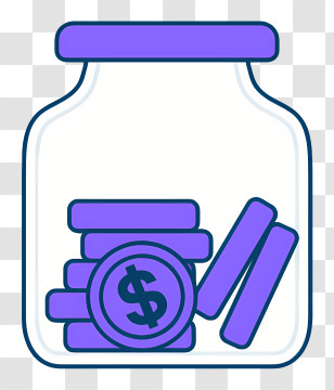 Jar Of Coins - Savings Jar With Coins Transparent PNG