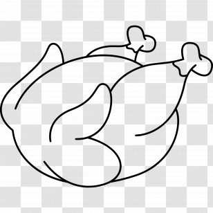 Turkey Food - Outline Of A Roast Turkey Transparent PNG