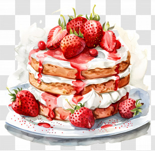Strawberry Shortcake - Strawberry Shortcake Layer With Whipped Cream Transparent PNG