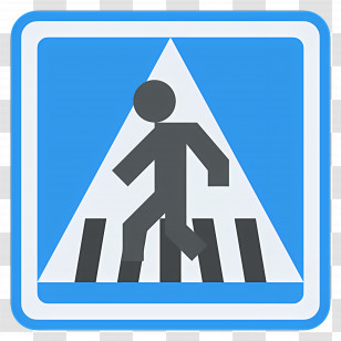 Crosswalk - Pedestrian Crossing Sign Transparent PNG