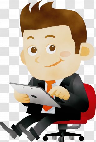 Cartoon Clip Art Office Chair Job Businessperson - Fictional Character Whitecollar Worker Transparent PNG