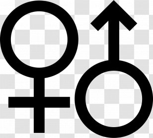 Gender Symbol Clip Art - Black And White Transparent PNG