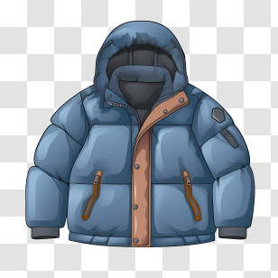 Winter Coat - Blue Winter Jacket Illustration Transparent PNG