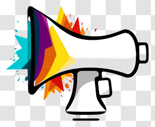 Loudspeaker - Colorful Megaphone For Announcements And Promotion Transparent PNG