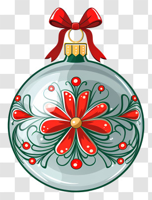 Christmas Ornament - Red And Green Christmas Ornament Transparent PNG