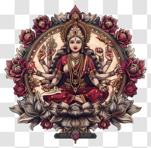 Durga Maa - Hindu Goddess Illustration Transparent PNG