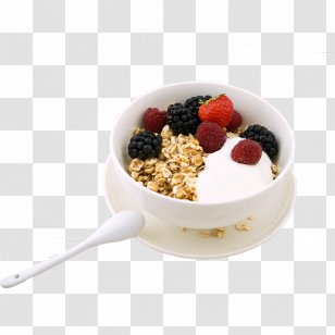 Breakfast Health Rolled Oats Food Fruit - Frozen Dessert - Berries Cereal Transparent PNG