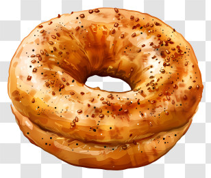 Scooped Bagel - Bagel With Sesame Seeds Illustration Transparent PNG