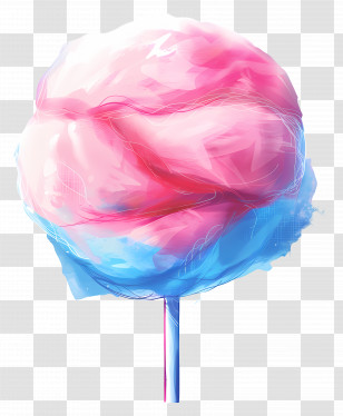 Cotton Candy - Pink And Blue Cotton Candy Transparent PNG