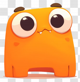 Cute Orange Monster - Orange Cartoon Creature Illustration Transparent PNG