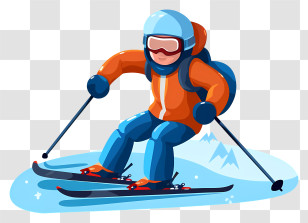 Skiing - Skiing Person In Winter Gear Transparent PNG