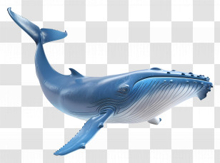 Blue Whale - Beautiful Blue Whale Illustration Transparent PNG