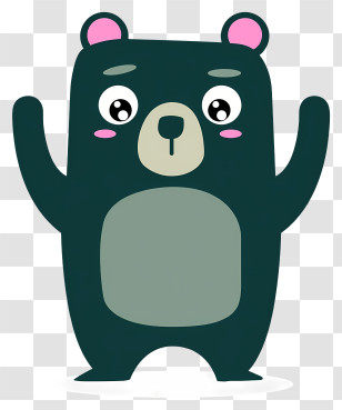 Cute Dark Green Bear Transparent PNG