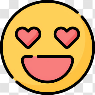 Emoji With Heart Eyes - Heart Eyes Smiley Face Emoji Expressing Love Transparent PNG