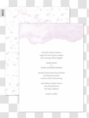 Wedding Invitation Pink M Convite Font - Watercolor Transparent PNG