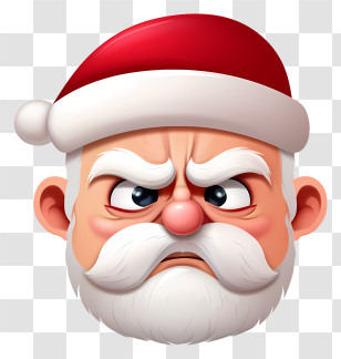 Angry Santa Claus - Angry Santa Claus Cartoon Face Close-Up Transparent PNG