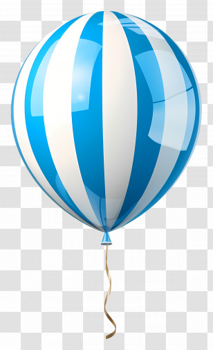 Single Balloon - Blue And White Striped Balloon Transparent PNG